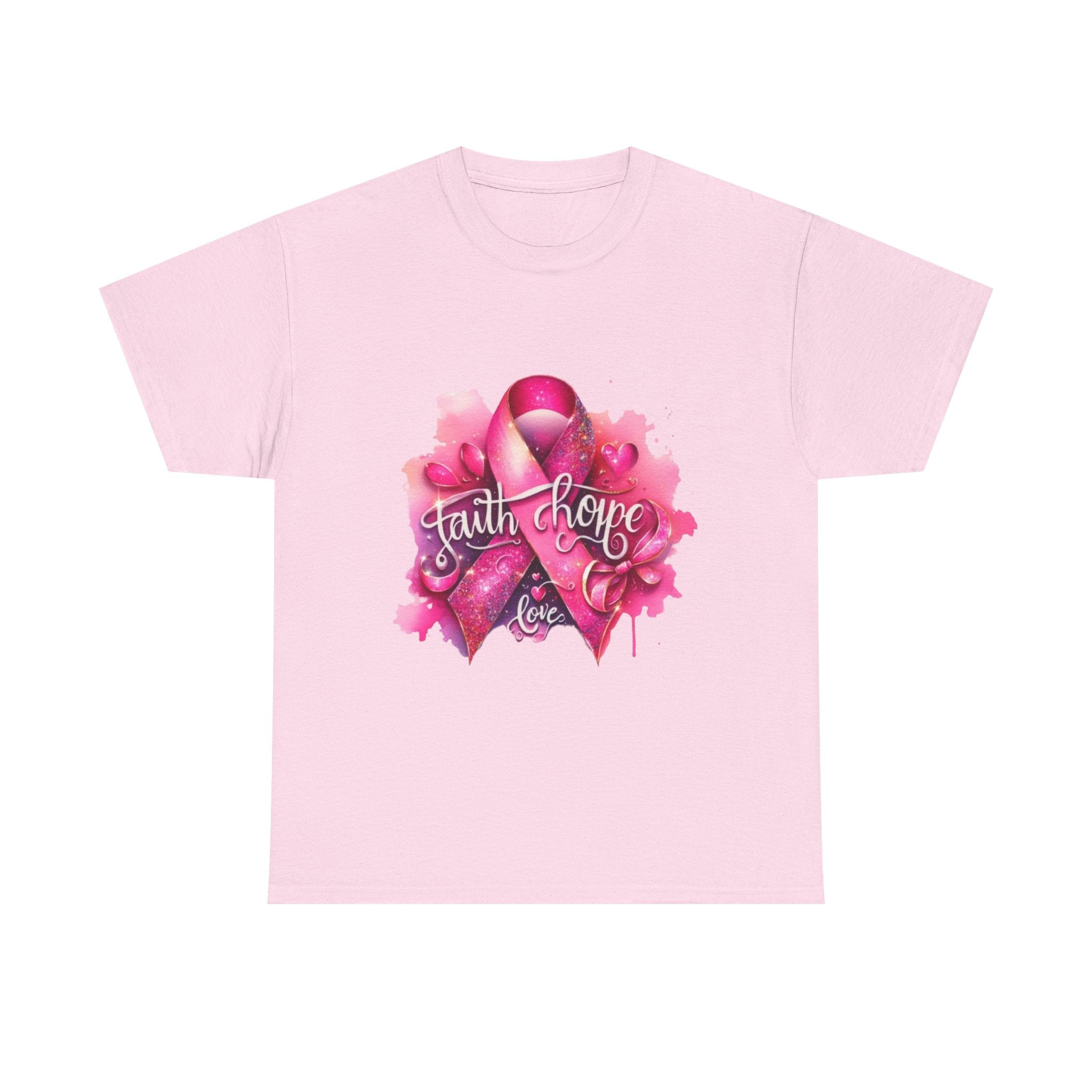 Breast Cancer Awareness Tee, Faith and Hope Message Shirt, Support Shirt, Gift for Survivors, Inspirational T-Shirt