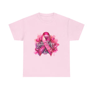Breast Cancer Awareness Tee, Faith and Hope Message Shirt, Support Shirt, Gift for Survivors, Inspirational T-Shirt