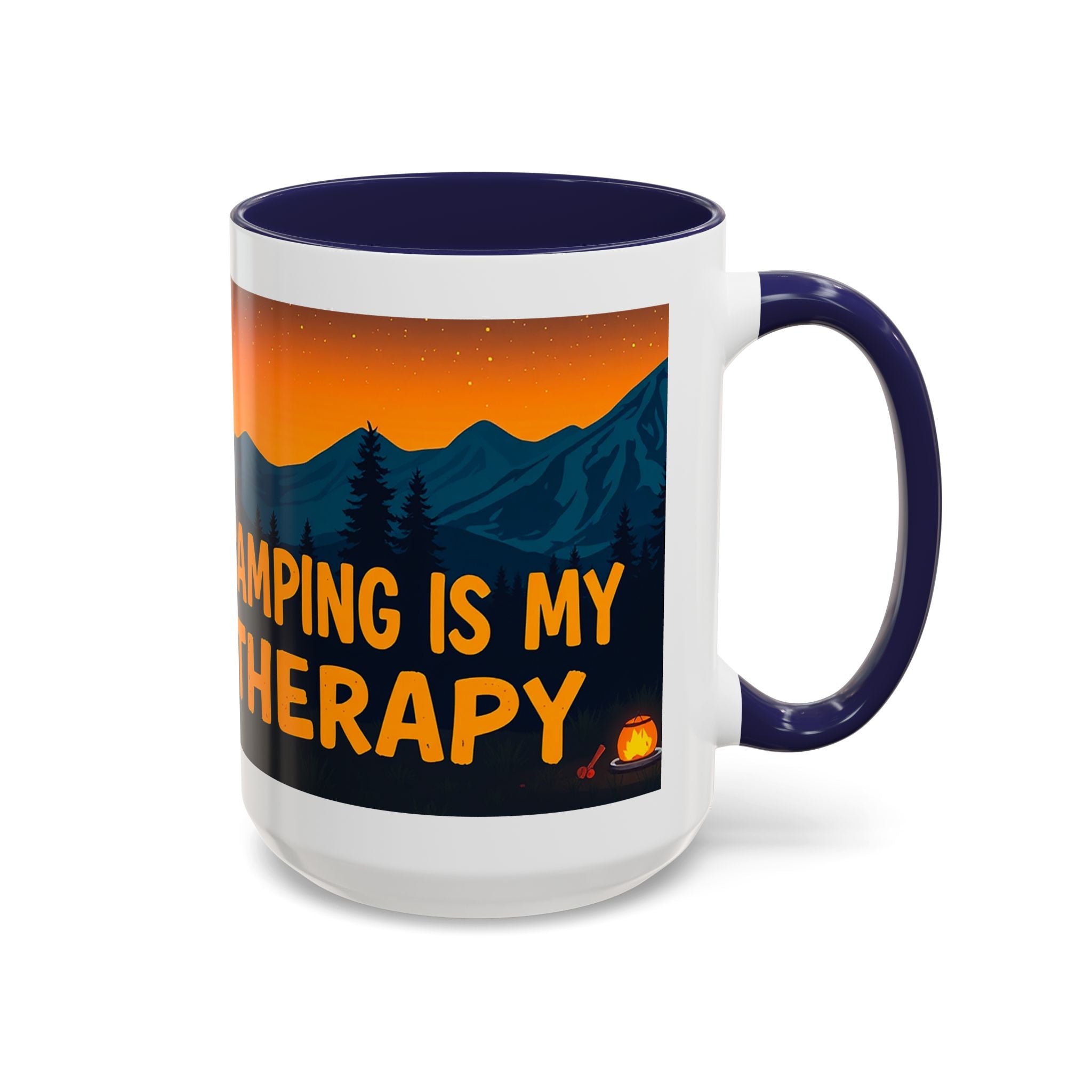 Camping Therapy Mug - Adventure Lover's Coffee Cup, Gift for Campers, Hiking Drinkware, Outdoorsy Coffee Mug, Nature Lover's Cup