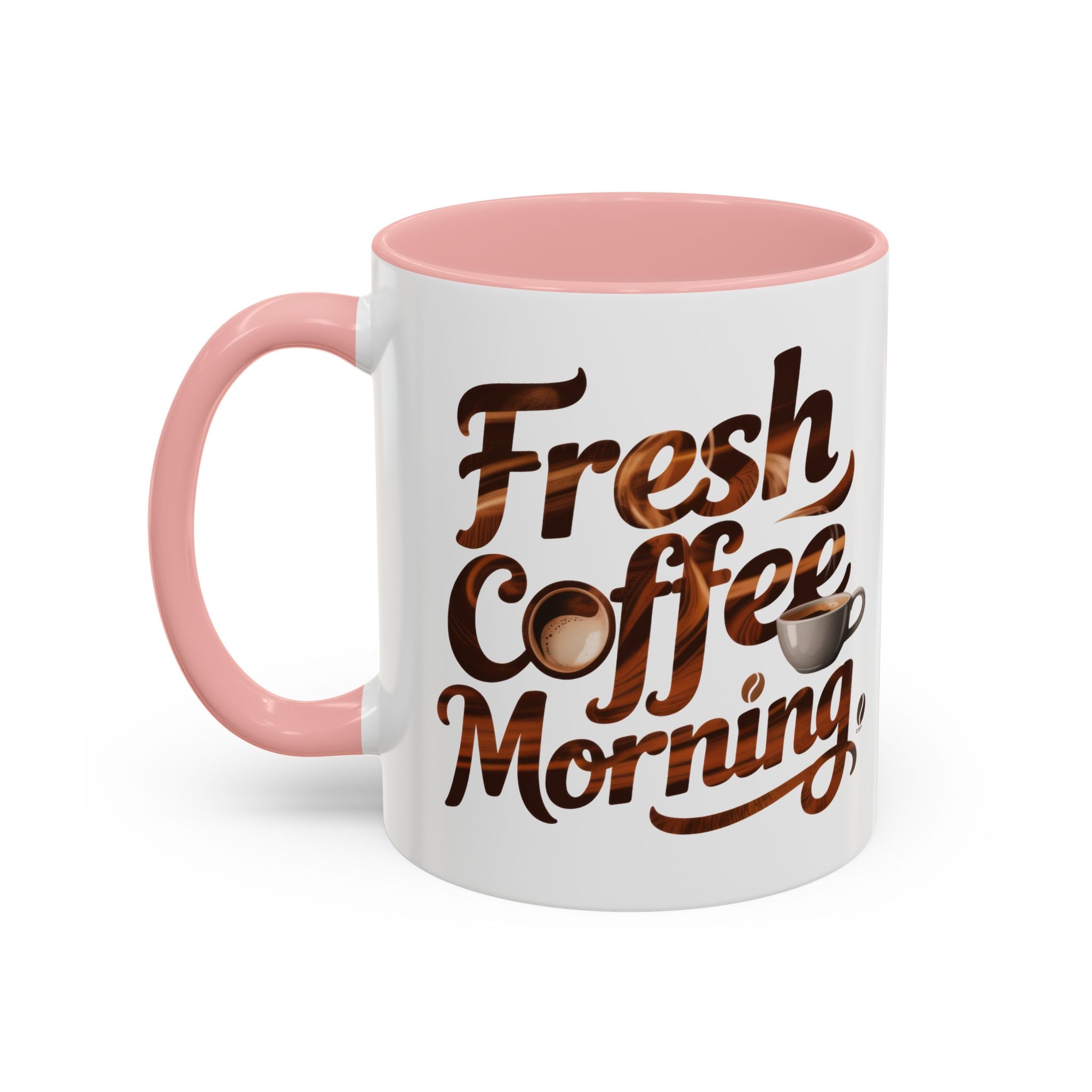 Morning Coffee Accent Mug - 'Fresh Coffee Morning' Design cup