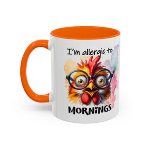 Funny Morning Coffee Mug, Gift for Coffee Lovers, Humorous Mug, Office Mug, Unique Cup for Mornings, Chicken Design