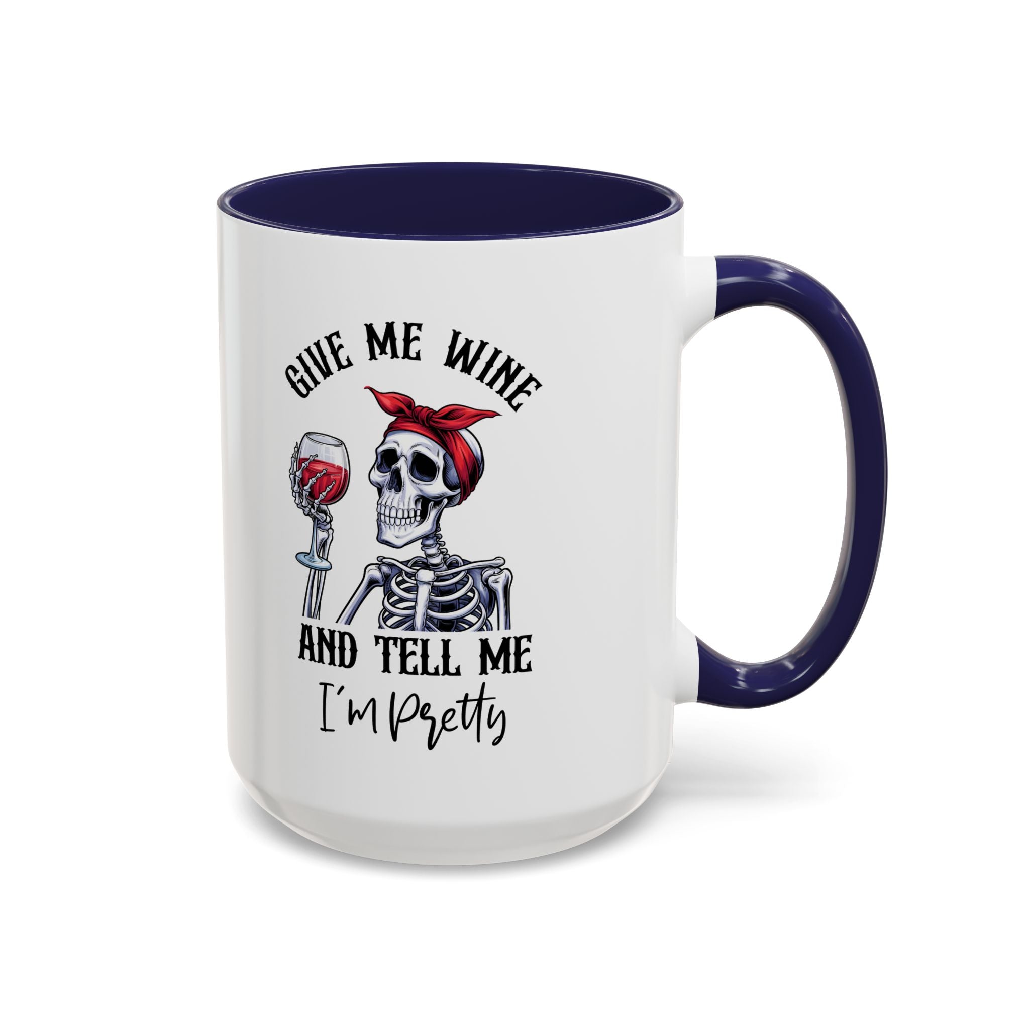 Skeleton Wine Coffee Mug, Funny Gift for Wine Lovers, Halloween Decor, Office Coffee Cup, Unique Skeleton Mug
