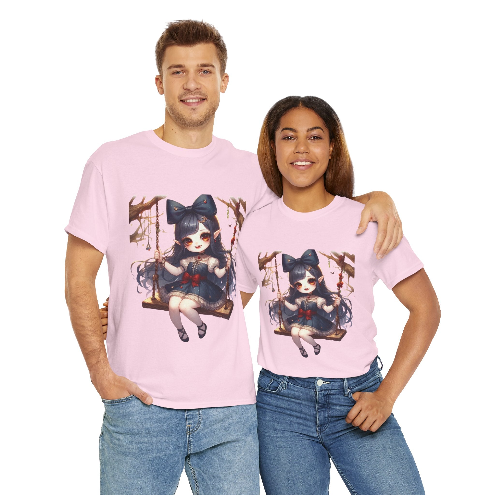 vampire girl on a swing horror Unisex Heavy Cotton Tee men women halloween #23