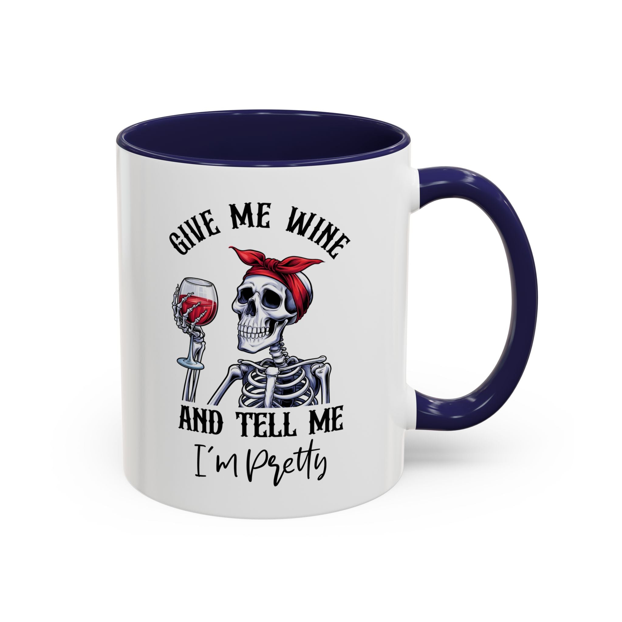 Skeleton Wine Coffee Mug, Funny Gift for Wine Lovers, Halloween Decor, Office Coffee Cup, Unique Skeleton Mug