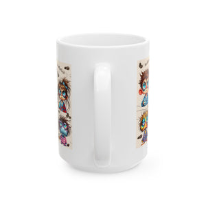 Coffee Lovers Ceramic Mug - Funny Cartoon Design | Perfect Gift for Coffee Enthusiasts, Home Office, Any Holiday