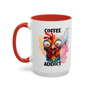 Coffee Addict Mug, Funny Coffee Lover Gift, Unique Kitchen Decor, Quirky Morning Brew Cup, Perfect for Birthdays & Holidays
