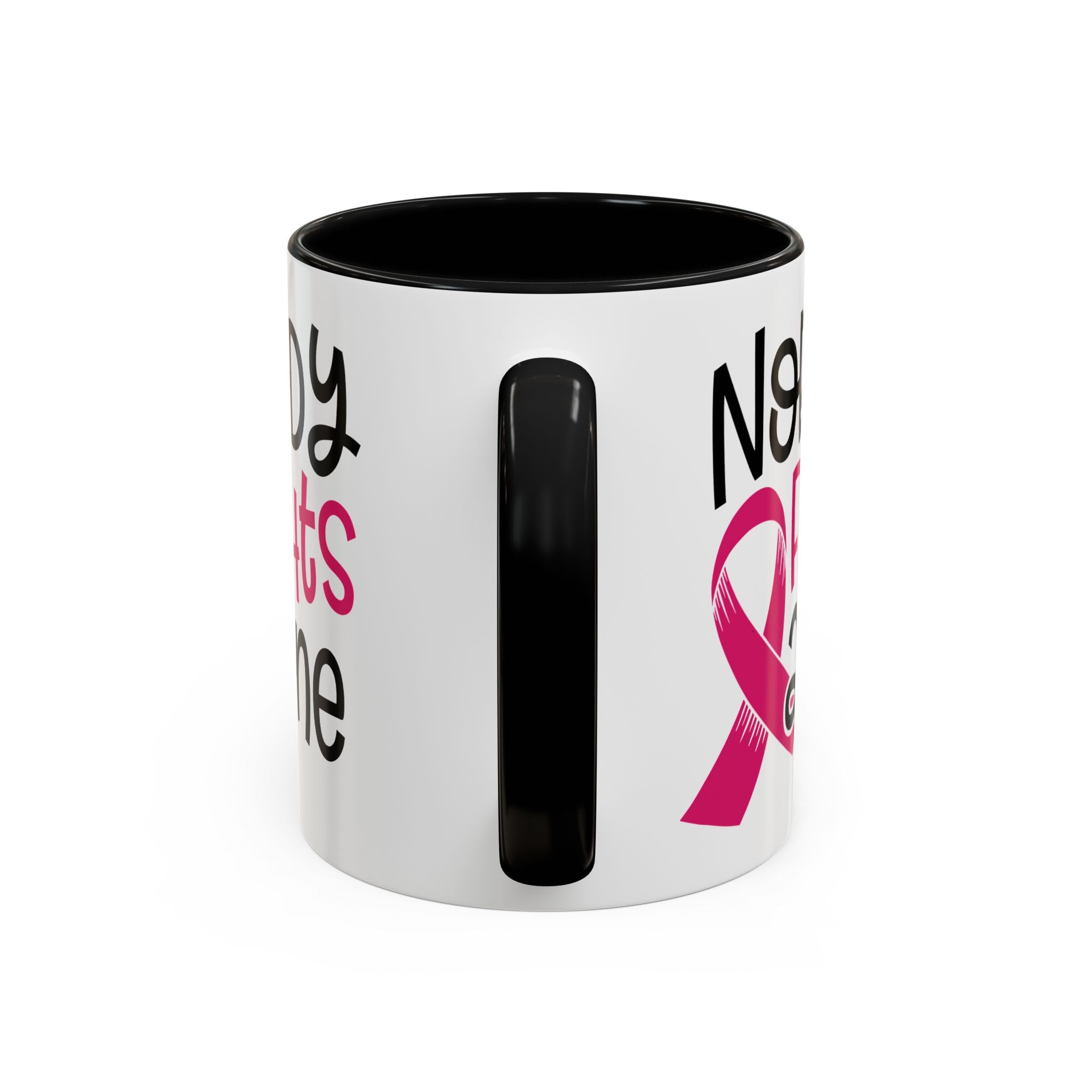 Inspirational Coffee Mug for Support - 'Nobody Fights Alone' | Breast Cancer Awareness Gift, Motivational Mug, Friendship Gift, Self-Care