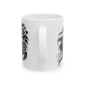 Gothic Floral  Mug - Elegant Coffee Cup, Art Mug, Gift for Her, Kitchen Decor, Unique Tea Cup
