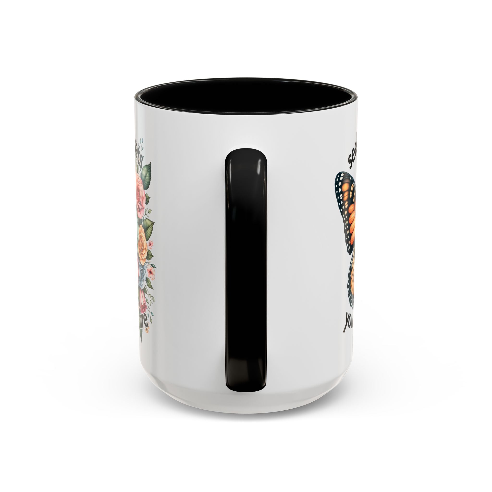 seek what sets your soul on fire Inspirational Butterfly Coffee Mug positive vibe freedom