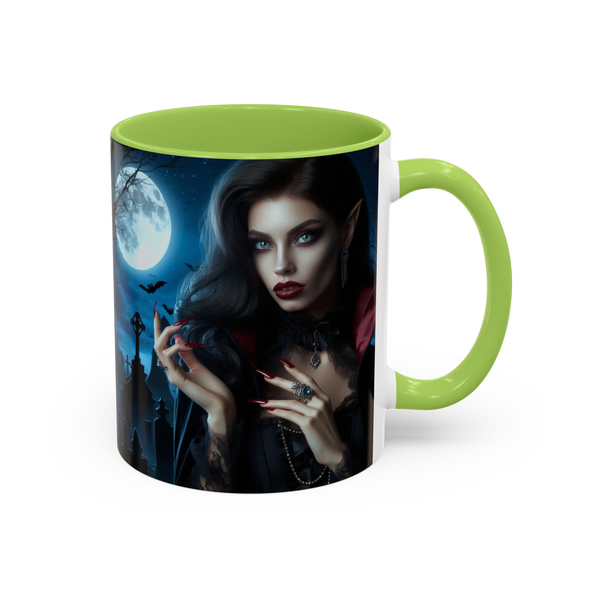 halloween Gothic Vampire Coffee Mug – 11/15oz full moon graveyard