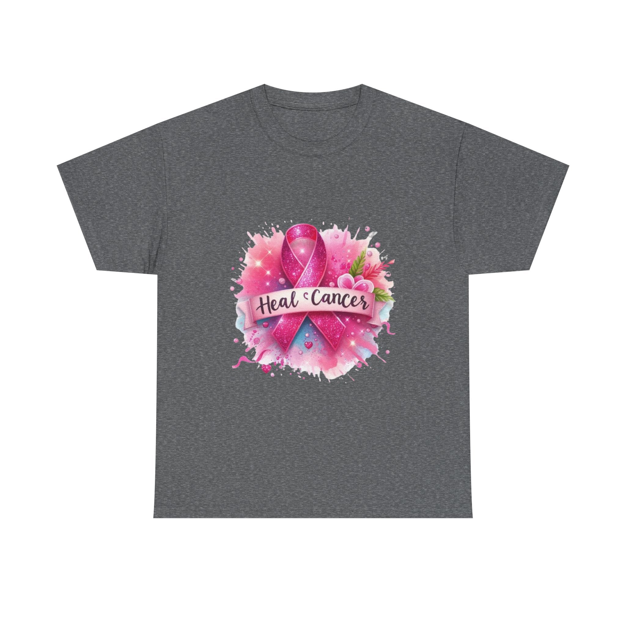 Breast Cancer Awareness Tee, Heal Cancer Cotton Shirt, Unisex Supportive T-Shirt, Gift for Survivor, Pink Ribbon Shirt