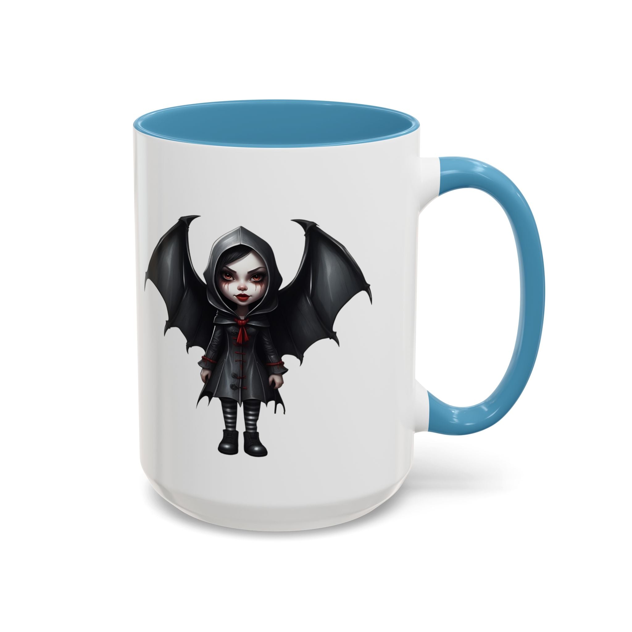 gothic vampire girl with wings horror art Accent Coffee Mug (11, 15oz) vamp14