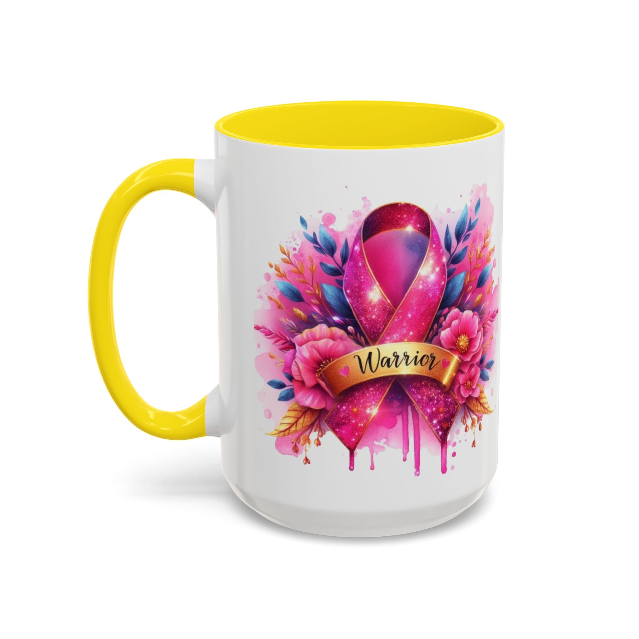 Inspirational Warrior Coffee Mug - Floral Design, Encouragement Gift, Cancer Awareness, Motivational Cup, Supportive Drinkware