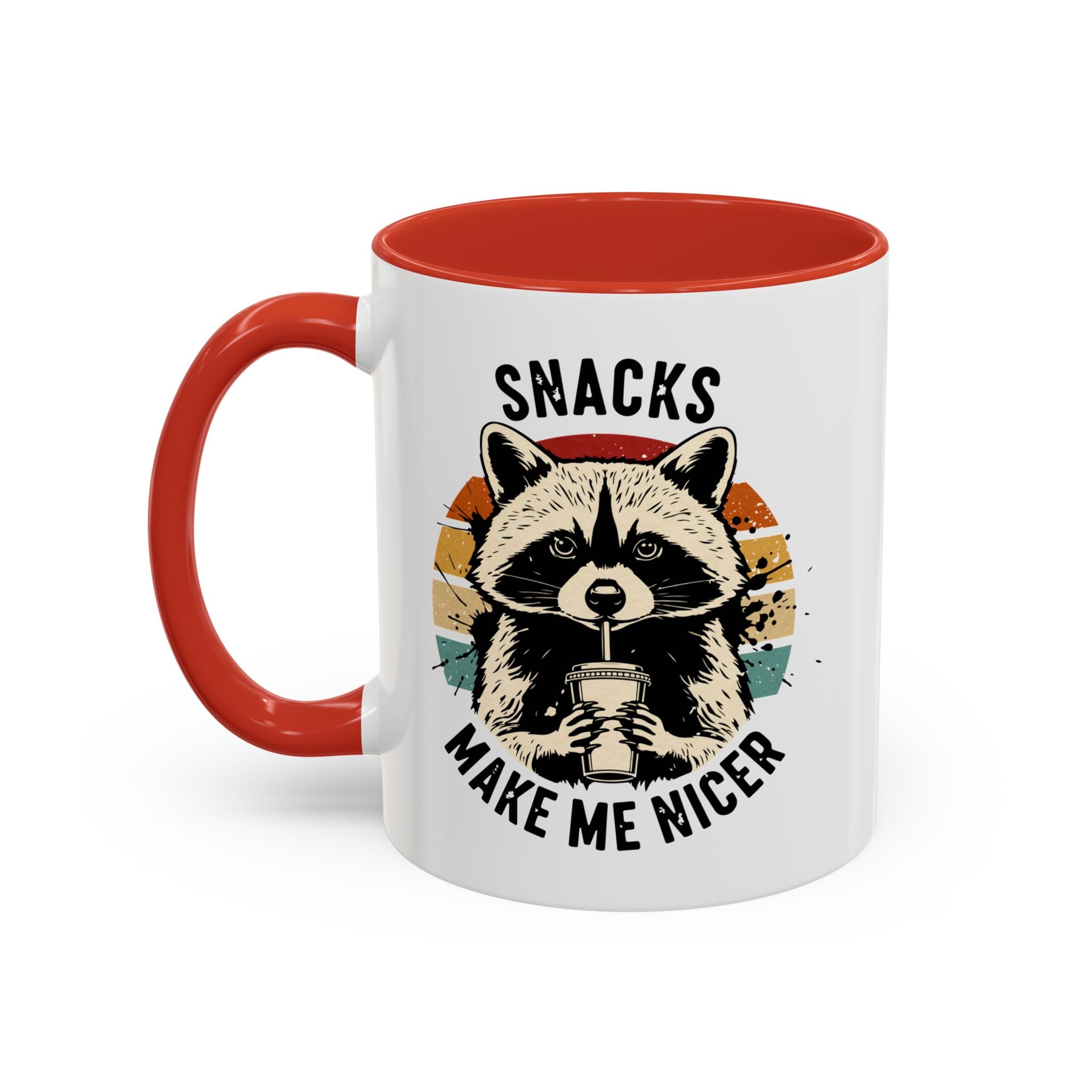 Snacks Make Me Nicer Raccoon Accent Coffee Mug (11/15oz)