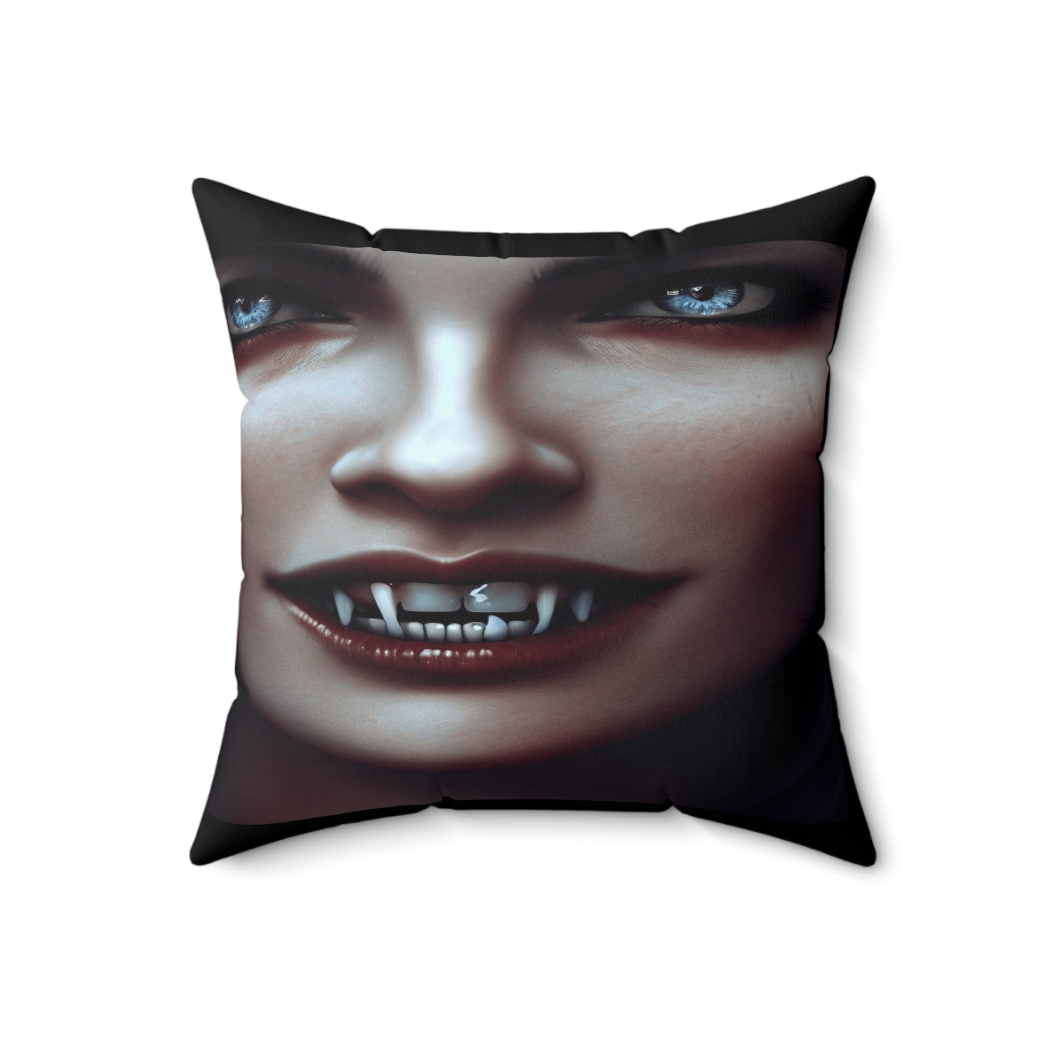 Vampire ready for a feeding dark fantasy Spun Polyester Square Pillow