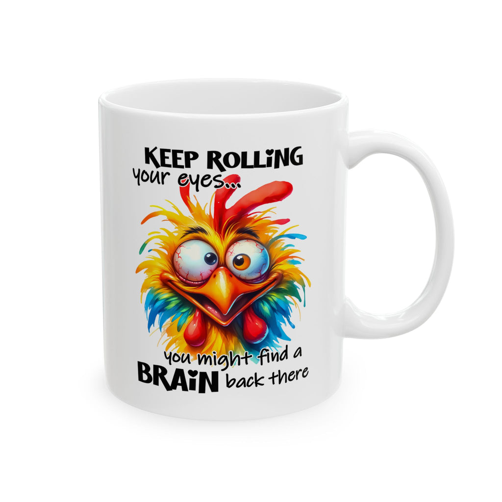 funny sarcasm  Rooster coffee Mug - rolling your eyes Funny Gift for Coffee Lovers, Great for Birthdays, Kitchen Decor, Tea Mug