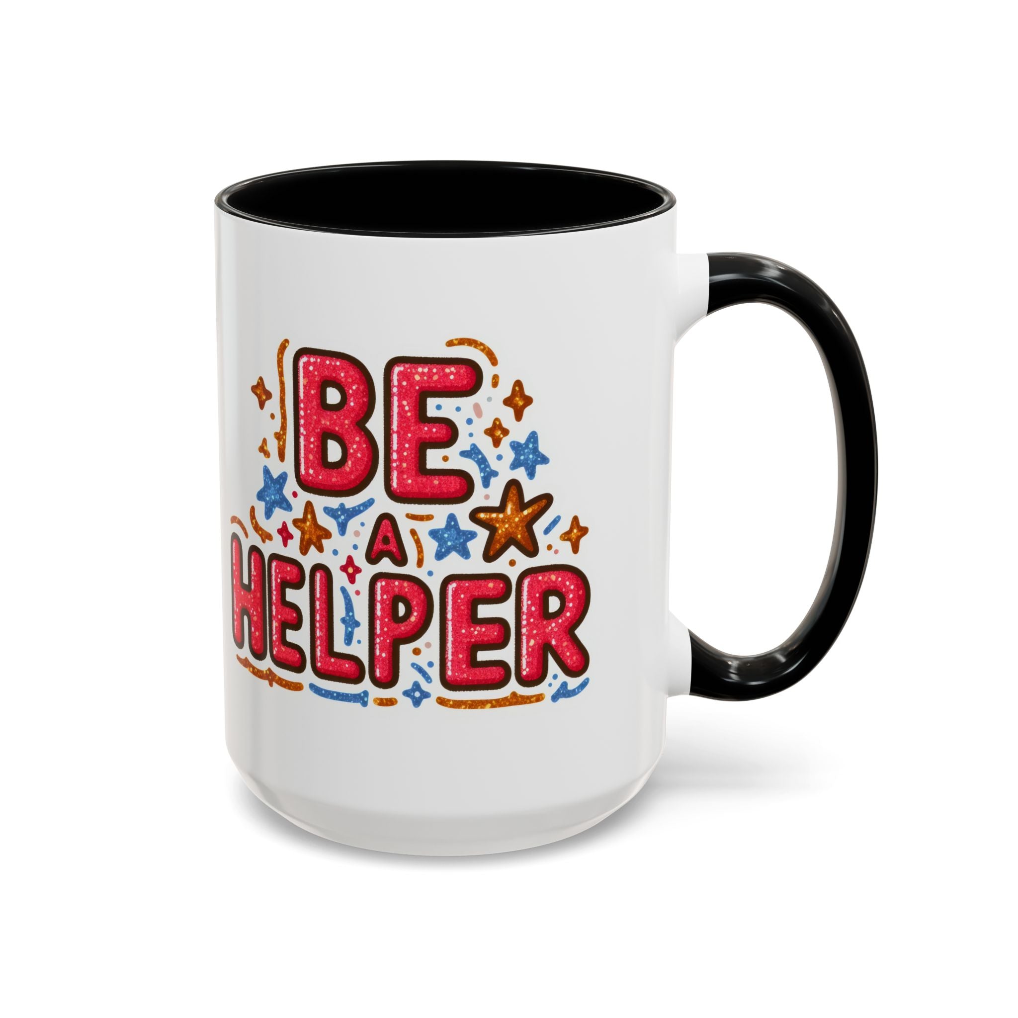 Be a Helper Accent Coffee Mug — Inspirational Teacher & Volunteer Gift (11/15oz)