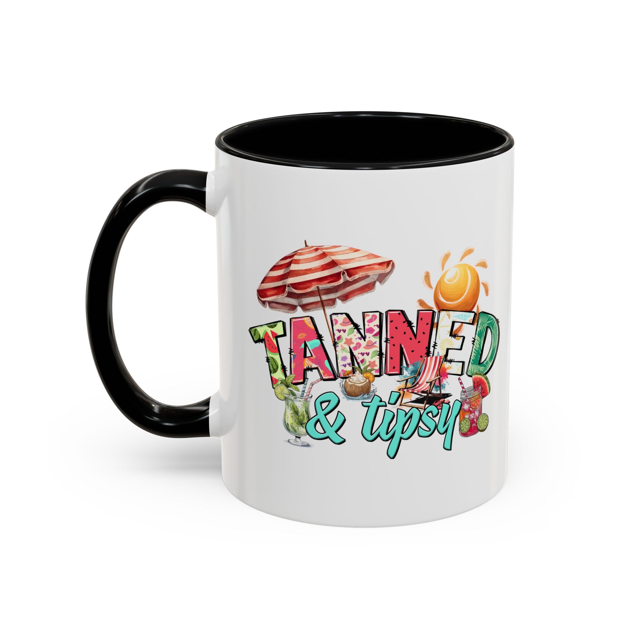 Tanned & Tipsy Accent Coffee Mug - Perfect for Summer Vibes & Beach Lovers party