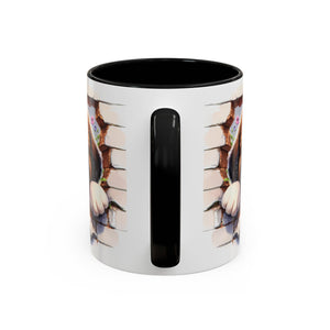 Cute Dog Breakthrough Accent Coffee Mug - Gift for Dog Lovers, Home Decor, Personalized Pet Mug, Puppy Lover's Kitchenware