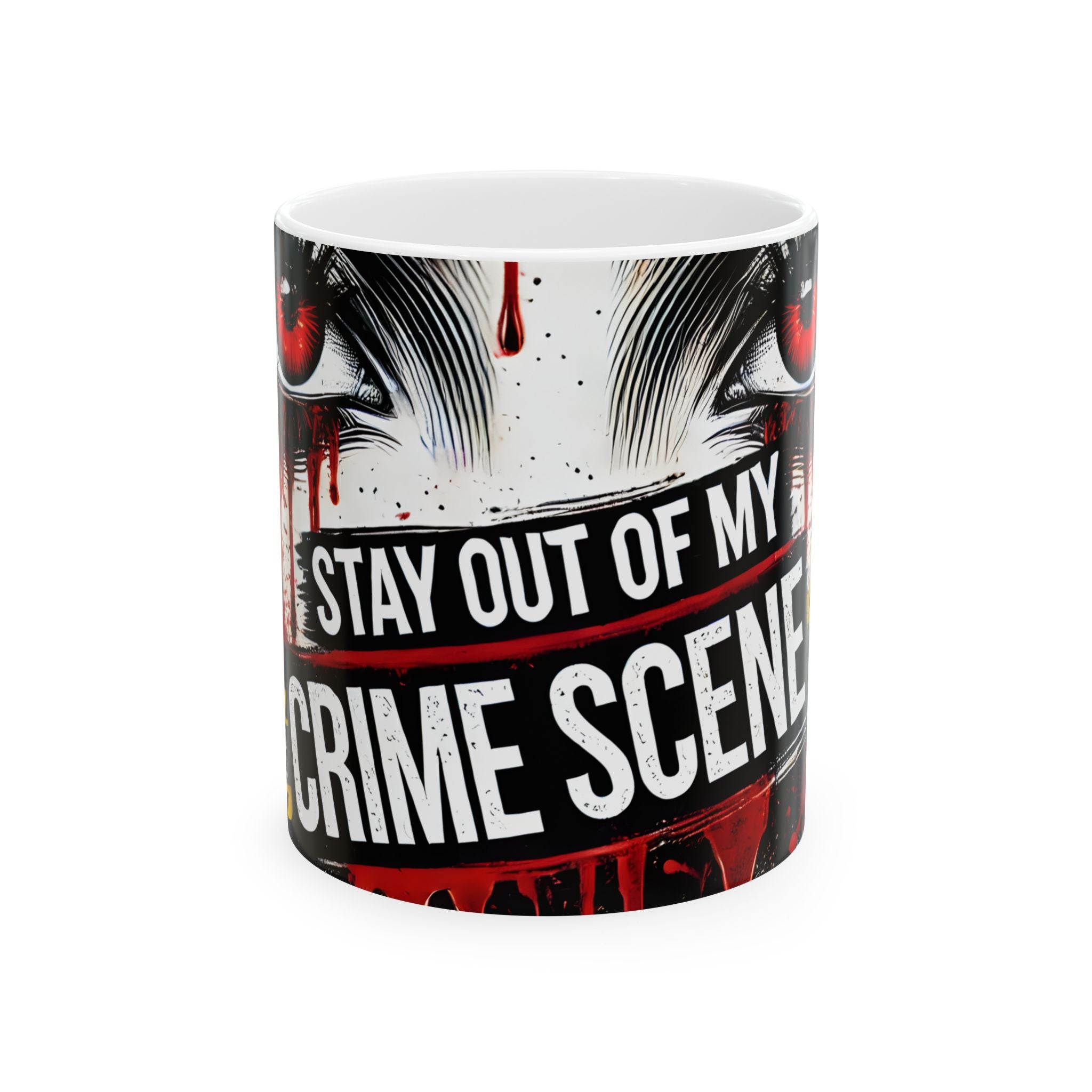 Stay Out of My Crime Scene gothic coffee Mug | Funny Coffee Cup | Ideal Gift for True Crime Lovers  Halloween