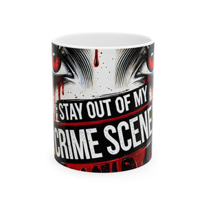 Stay Out of My Crime Scene gothic coffee Mug | Funny Coffee Cup | Ideal Gift for True Crime Lovers  Halloween