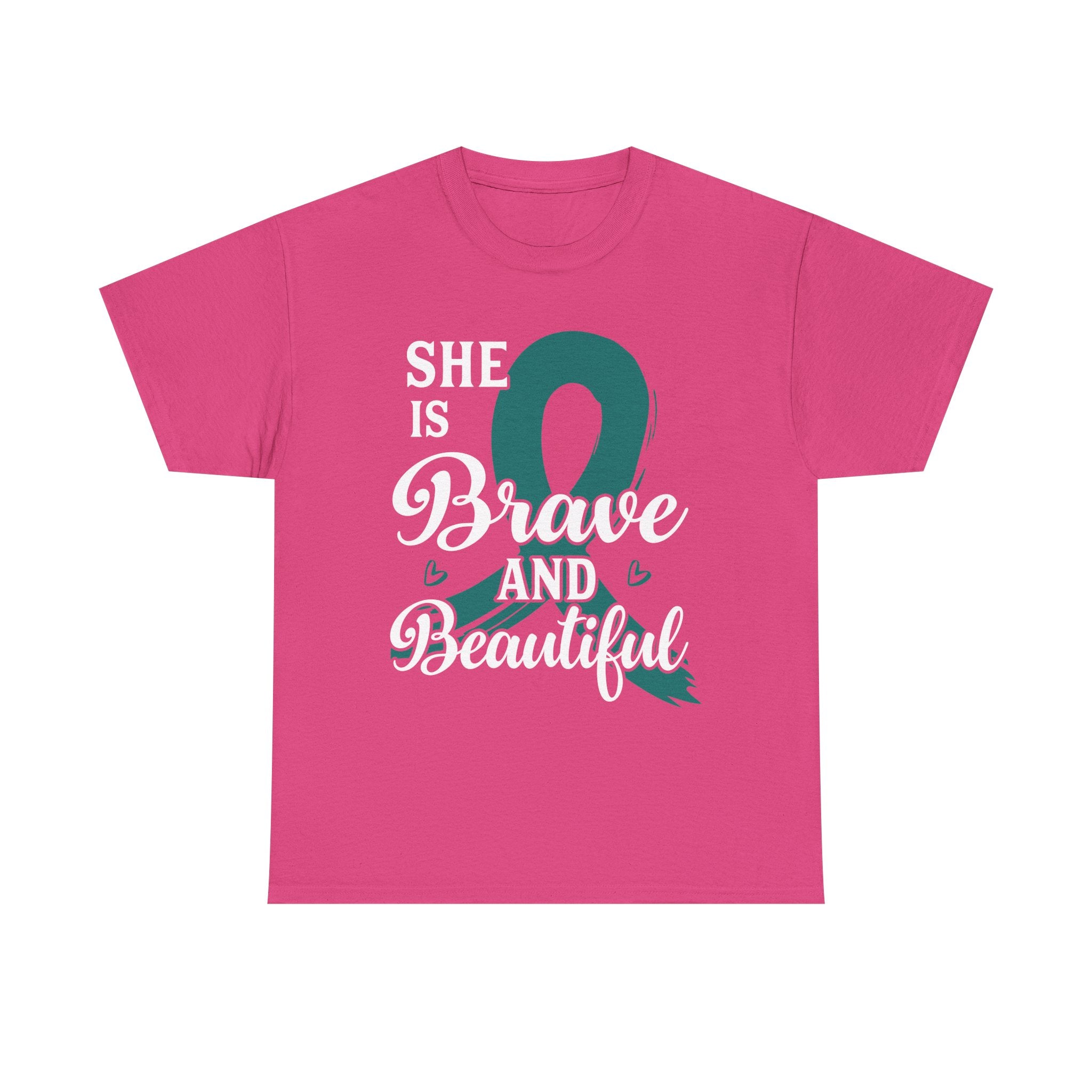 Empowering Brave & Beautiful Tee, Inspirational T-Shirt, Unisex Awareness Shirt, Gift for Support, Cancer Awareness Tee, Confidence T-Shirt
