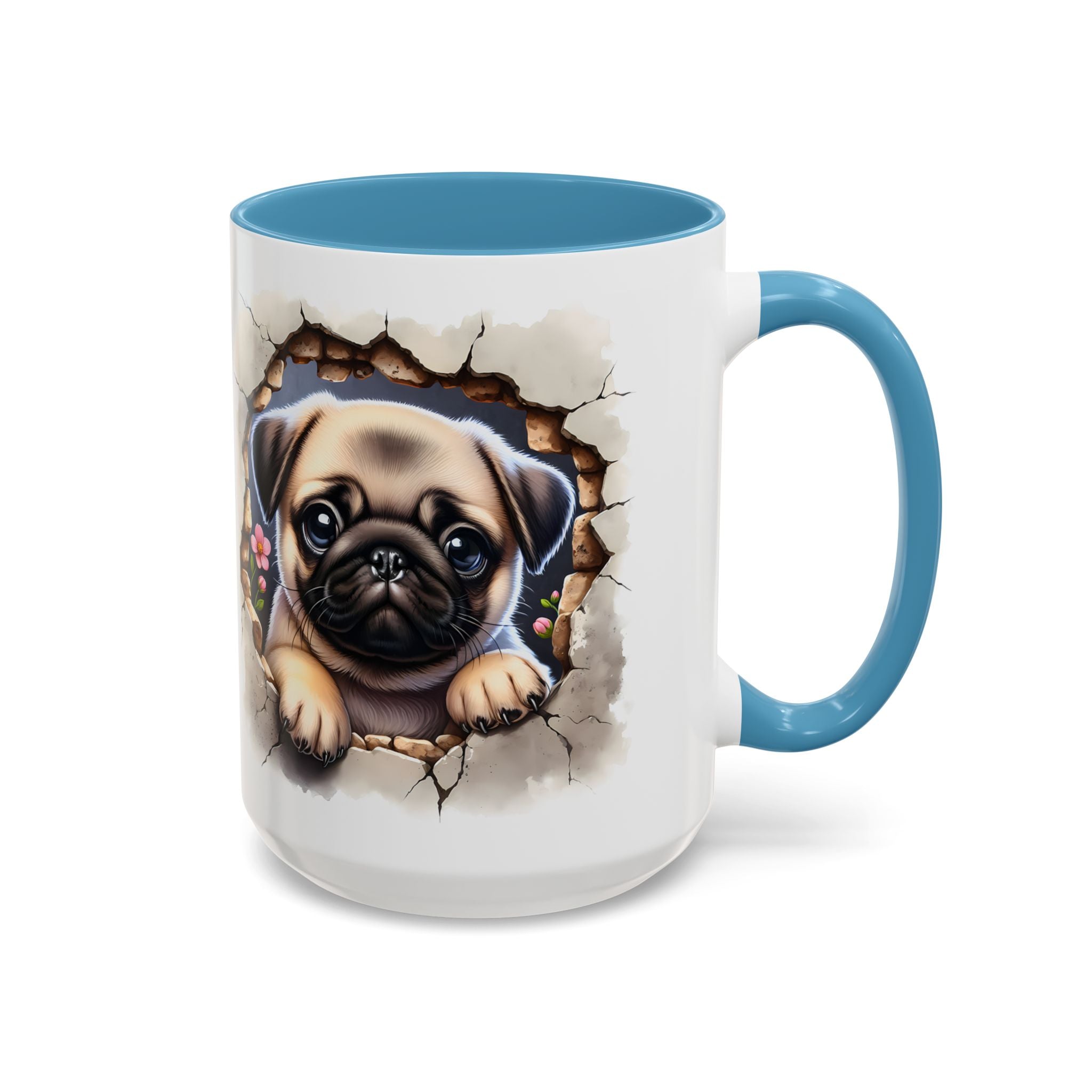 Pug In A Wall Coffee Mug - Cozy Ceramic Cup for Dog Lovers - Cute Pet Gift for Birthdays, Anniversaries, and Holidays
