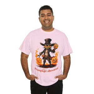 Halloween t shirt pumpkin western style shootout funny fall fun scary stocking stuffer for whole family  cotton tee