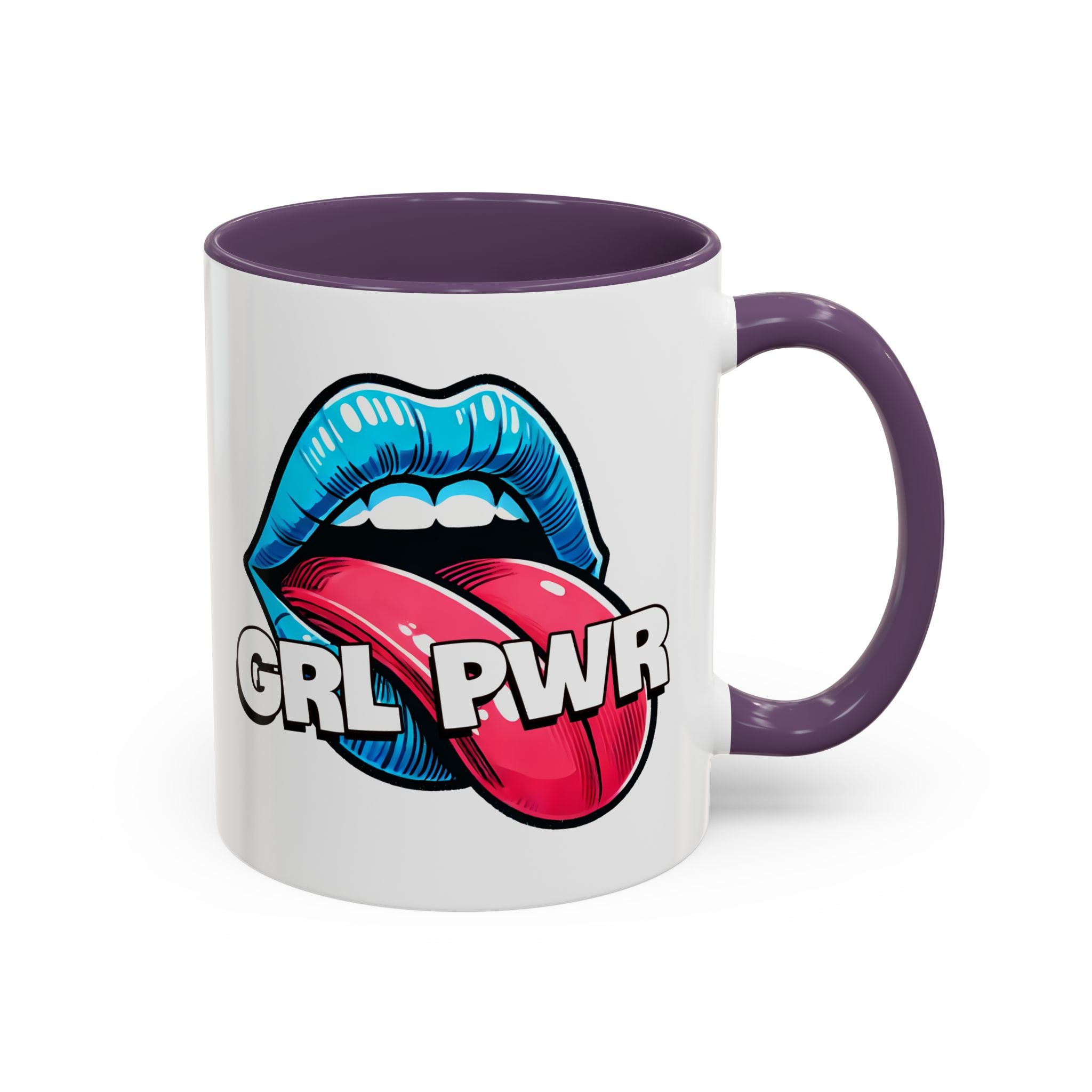 GRL PWR Accent Coffee Mug - Bold Fun Design for Empowerment, Great Gift for Friends, Coffee Lovers, Birthdays, and Celebrations