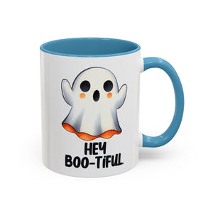 Hey Boo-tiful Ghost Coffee Mug, Halloween Mug, Cute Gift, Spooky Decor, Fun Mug