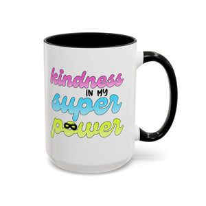 Kindness Superpower Coffee Mug, Inspirational Gift for Friends, Motivational Work Mug, Cute Drinkware for All Occasions, Unique