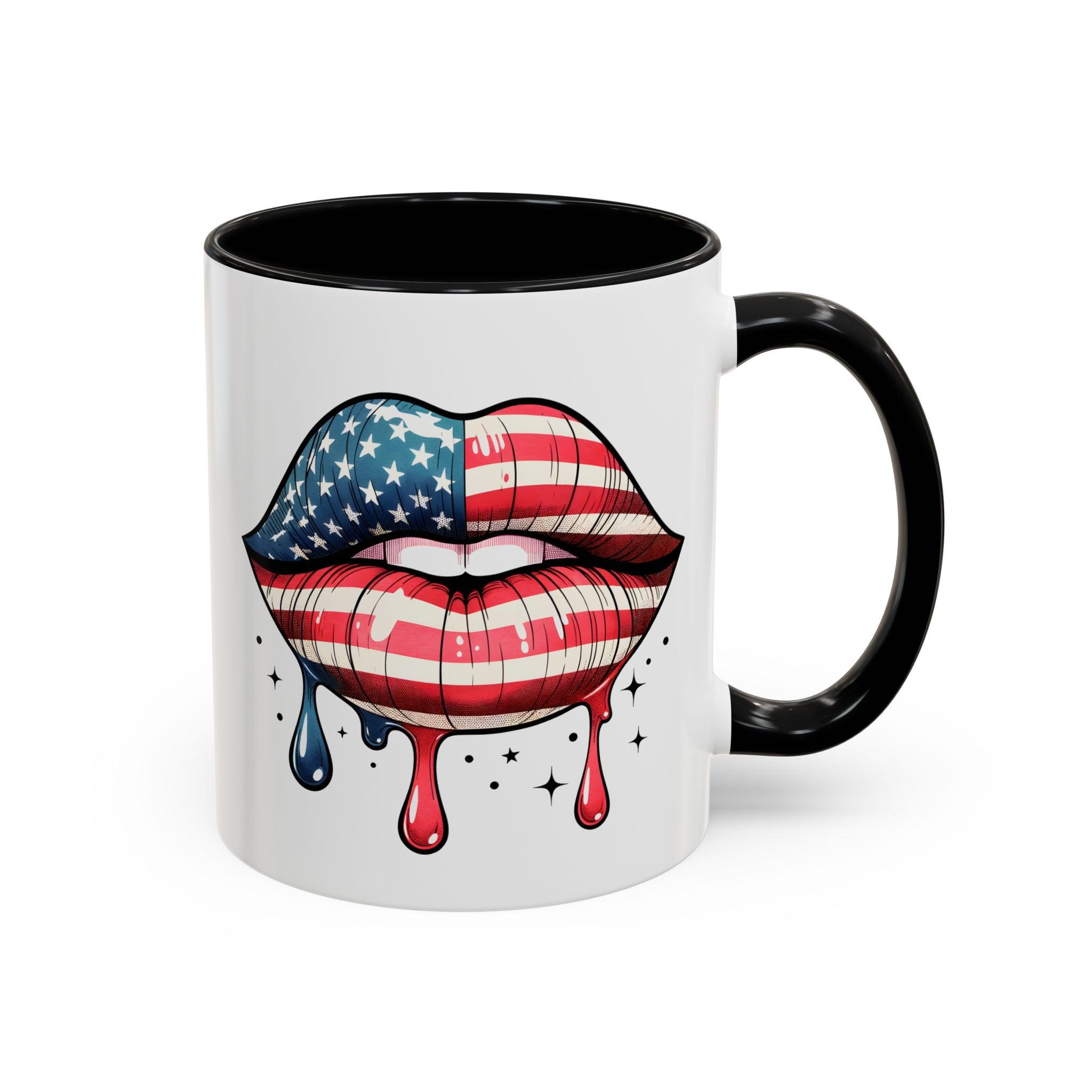 Patriotic Lip Print Coffee Mug – 11oz & 15oz