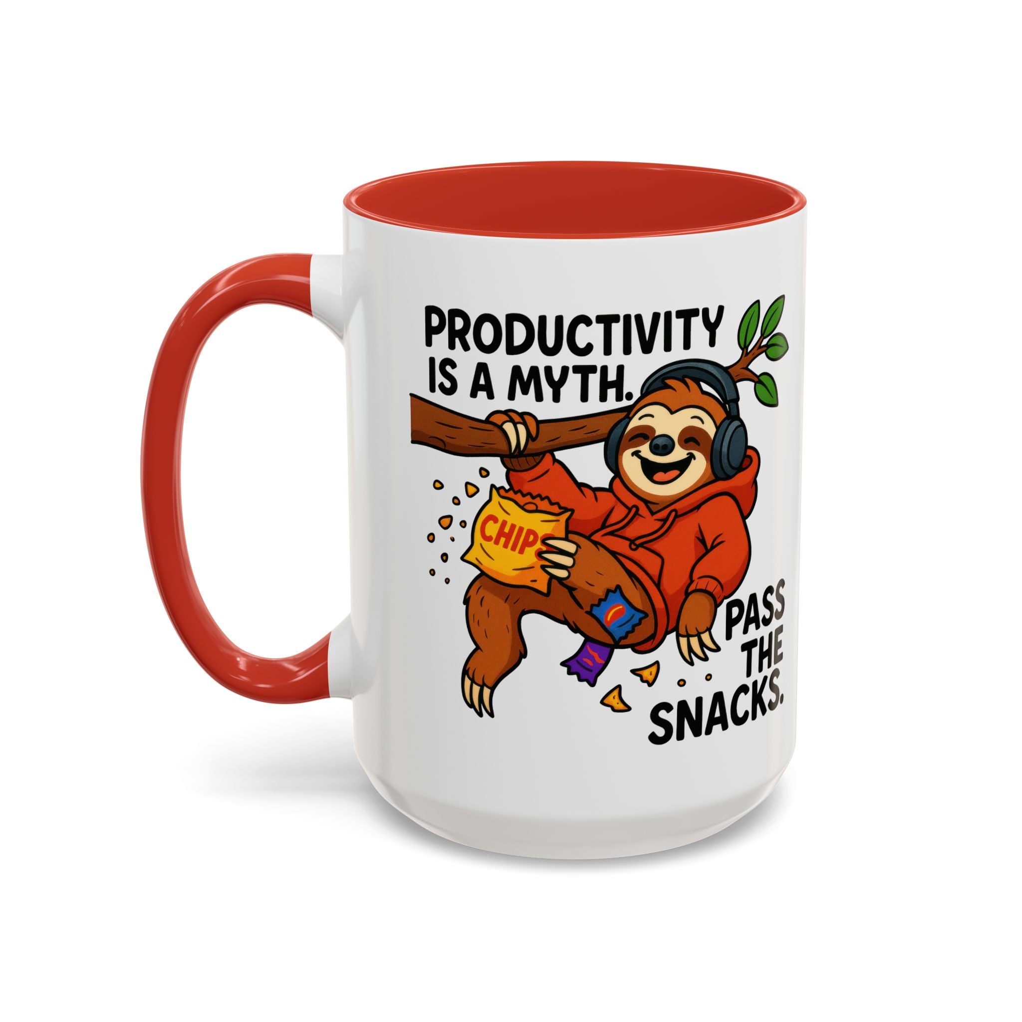Funny Sloth Coffee Mug, Humor Mug Gift, Productivity Myth Mug, Cute Sloth Cup, Quirky Office Mug