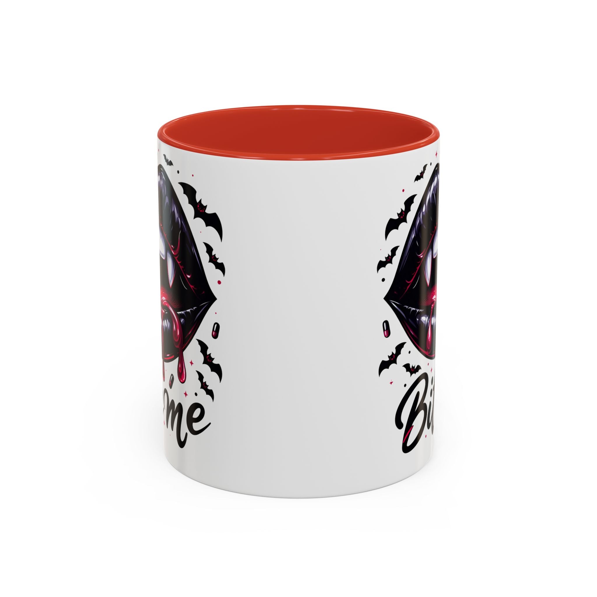 Vampire Themed Coffee Mug - "Bite Me"  halloween bats horror art cup