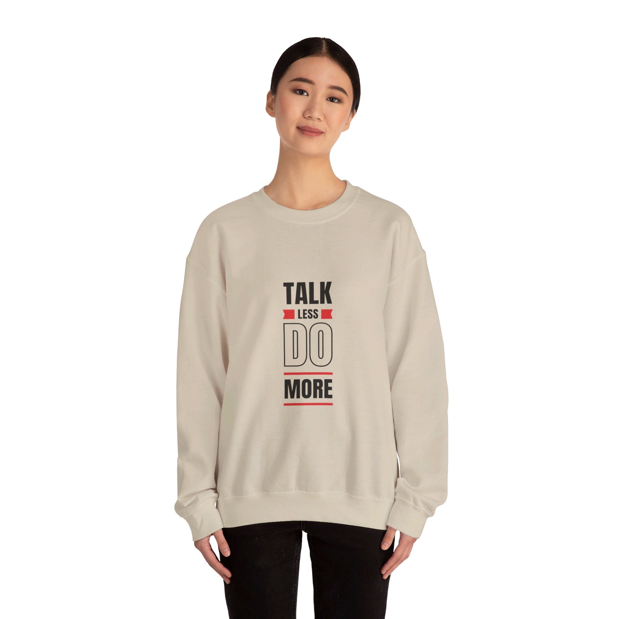 Talk less do more Unisex Heavy Blend™ Crewneck Sweatshirt personalized products