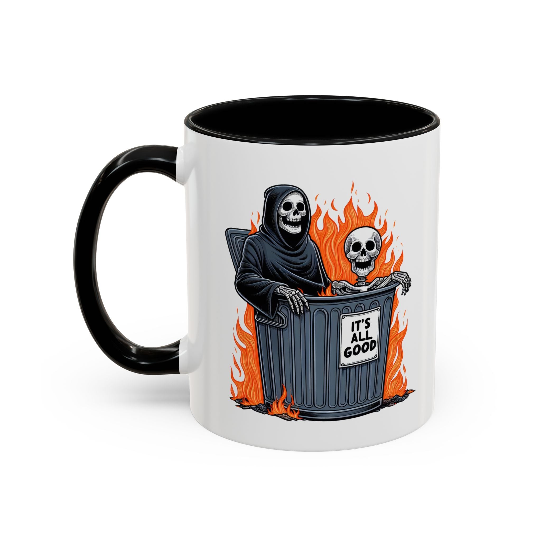 Funny Grim Reaper Coffee Mug - Perfect for Halloween, Gift for Friends, Quirky Kitchen Decor, Novelty Drinkware