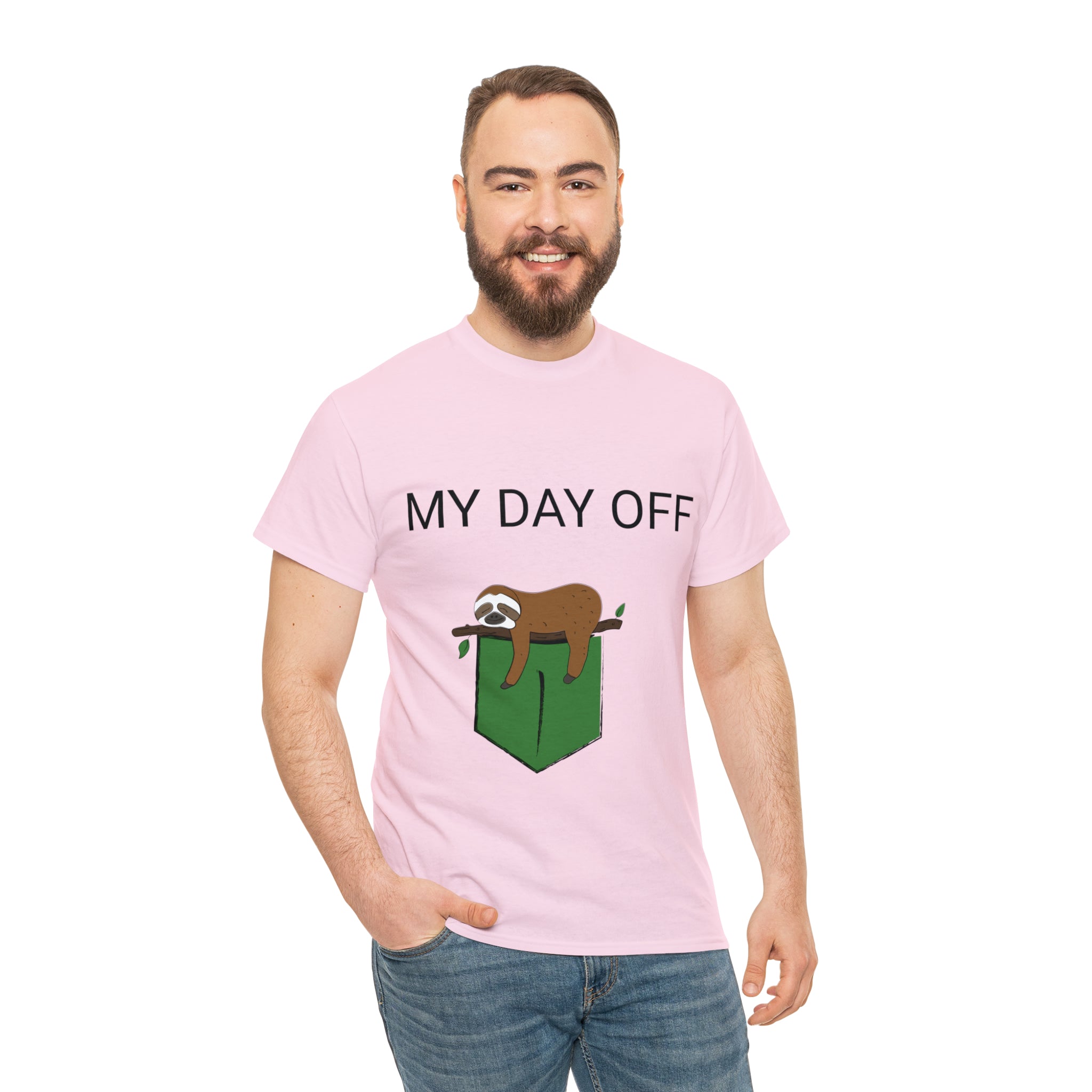 Lazy my day off  Unisex Heavy Cotton Tee funny humor t shirt for men and women