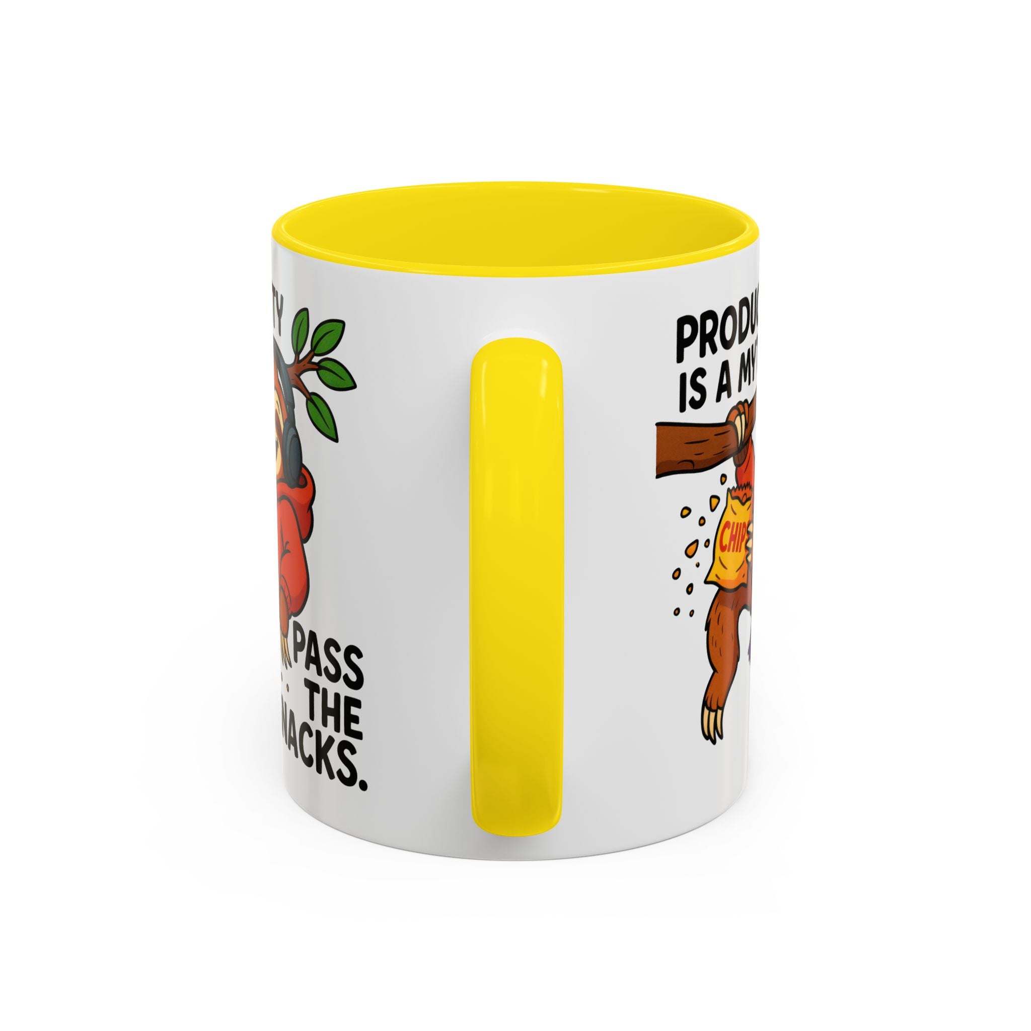 Funny Sloth Coffee Mug, Humor Mug Gift, Productivity Myth Mug, Cute Sloth Cup, Quirky Office Mug