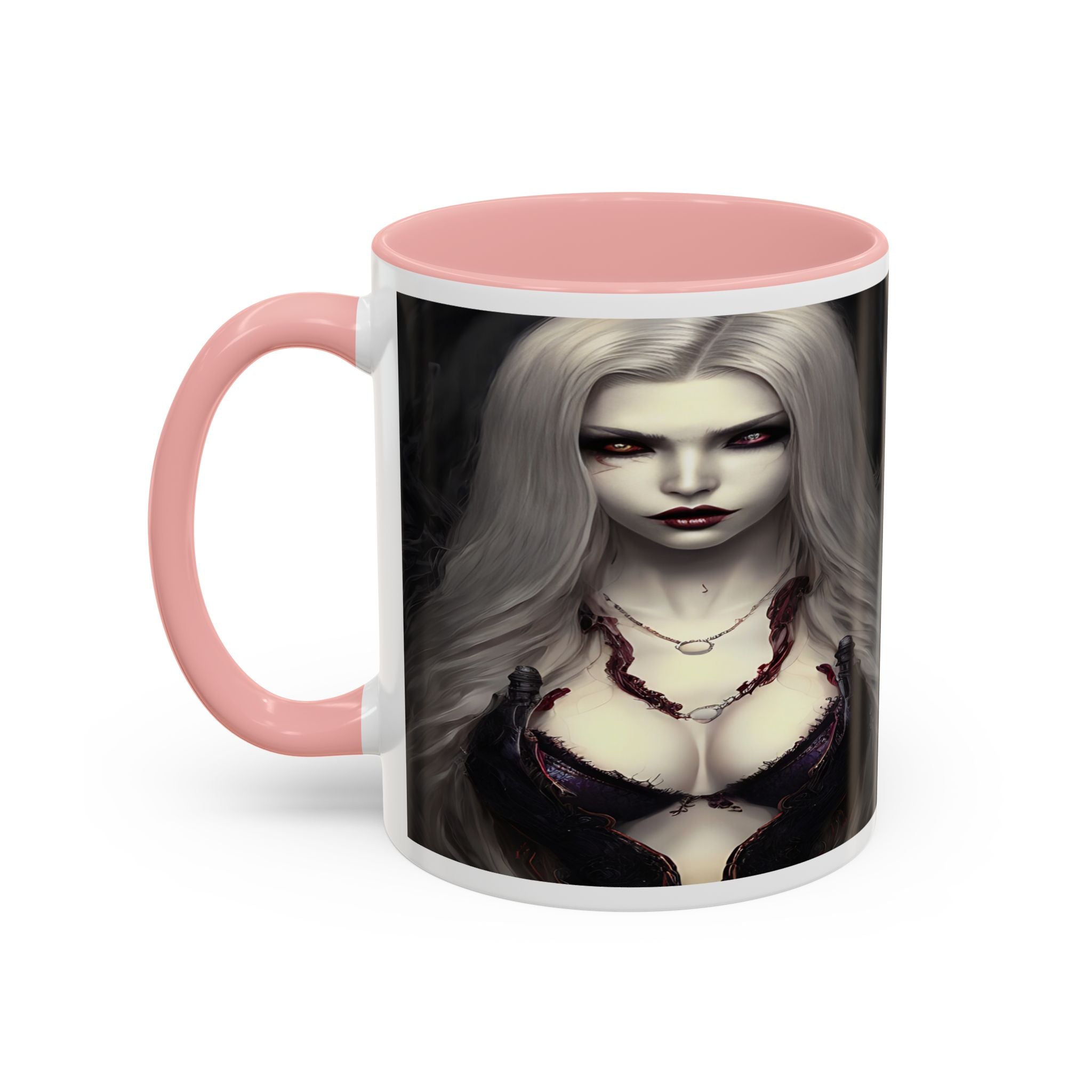 sexy busty woman vampire Gothic Fantasy Coffee Mug - 11oz & 15oz horror art