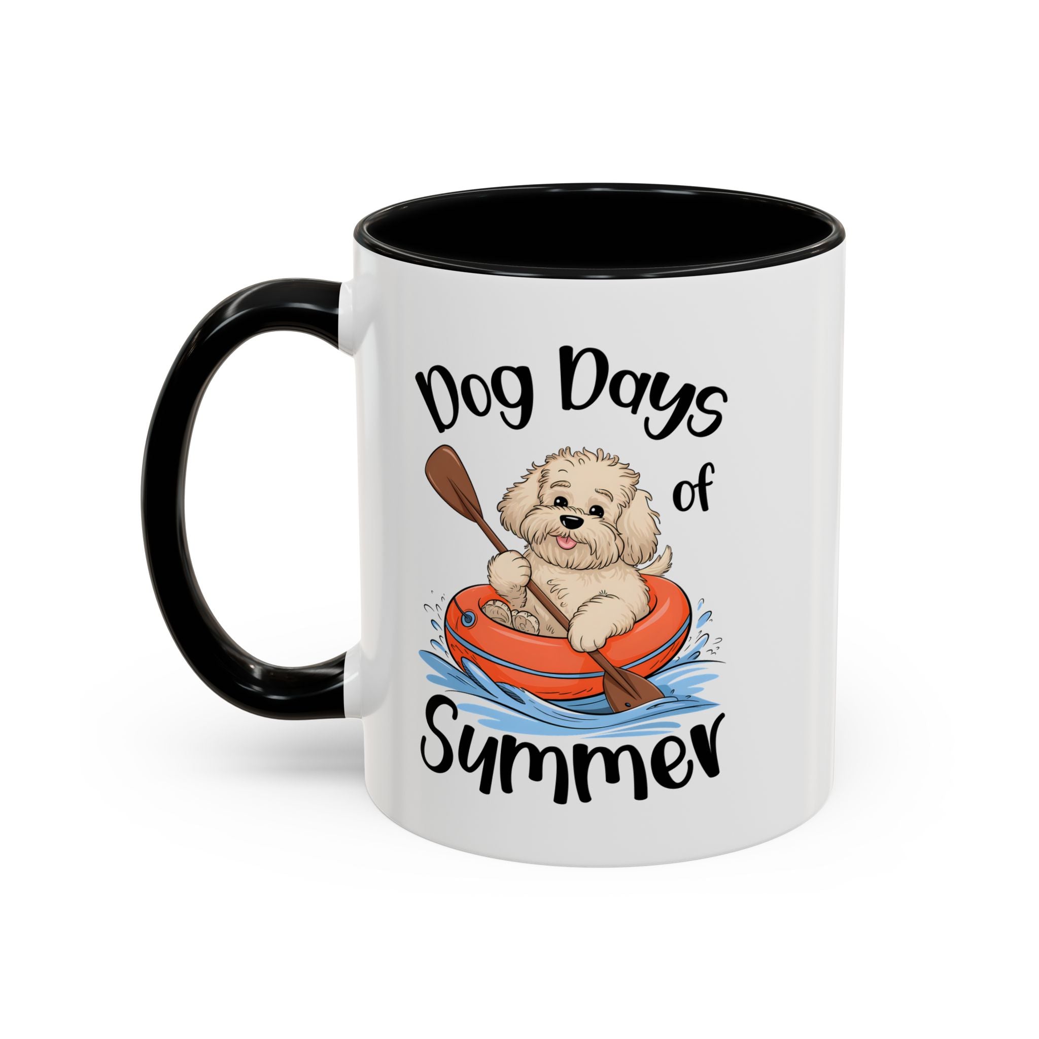 Dog Days of Summer Coffee Mug, Cute Dog Mug, Pet Lover Gift, Summer Vibes, Beach Decor, Fun Pet Cup, Canoeing Dog Design