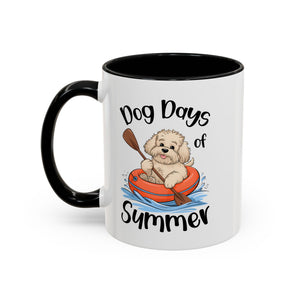 Dog Days of Summer Coffee Mug, Cute Dog Mug, Pet Lover Gift, Summer Vibes, Beach Decor, Fun Pet Cup, Canoeing Dog Design