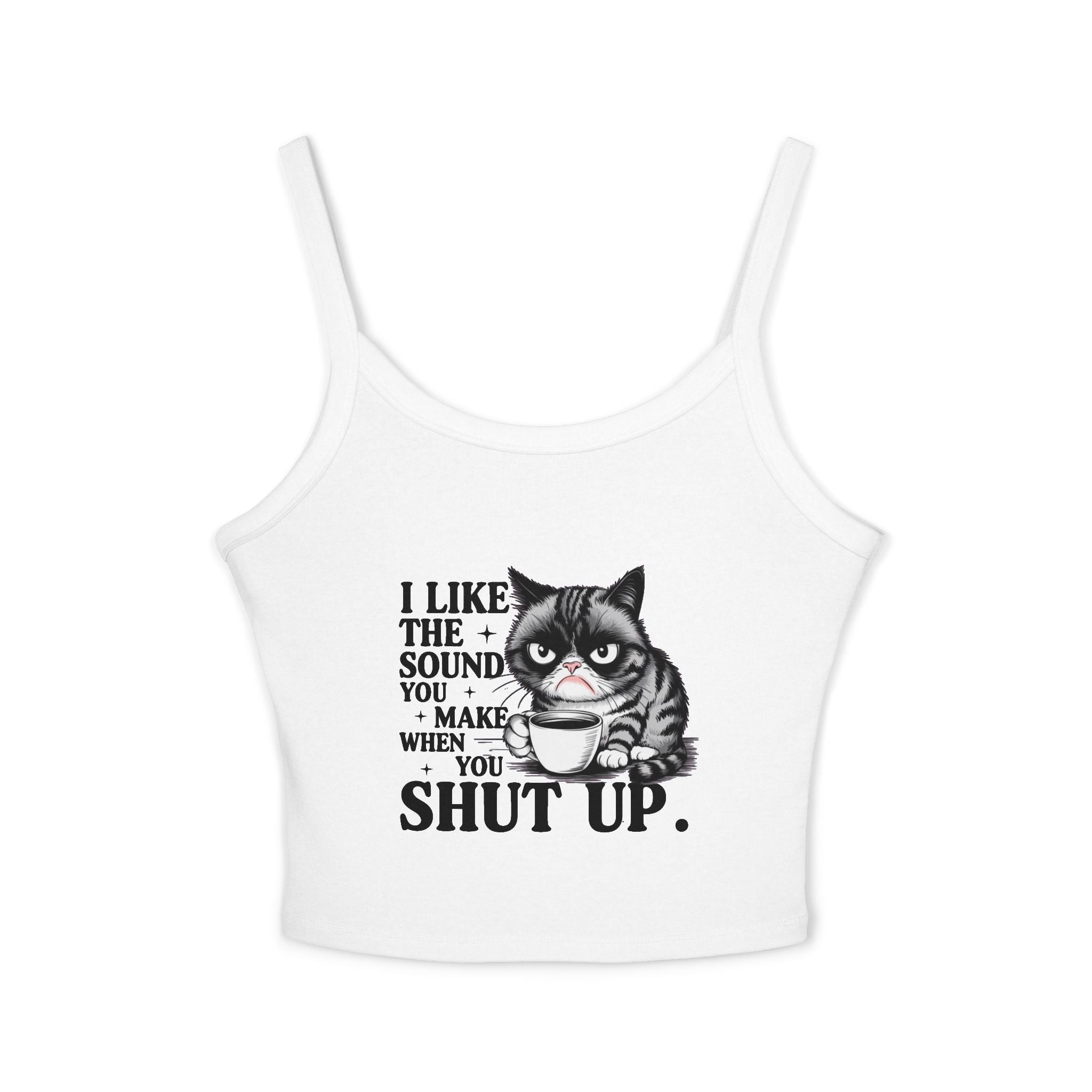 Funny attitude  Cat  Spaghetti Strap Tank Top, Casual Summer Top, Gift for Cat Lovers, Cute Cat Lover Top, Funny