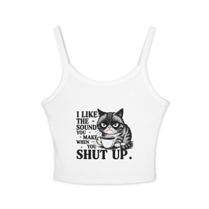 Funny attitude  Cat  Spaghetti Strap Tank Top, Casual Summer Top, Gift for Cat Lovers, Cute Cat Lover Top, Funny