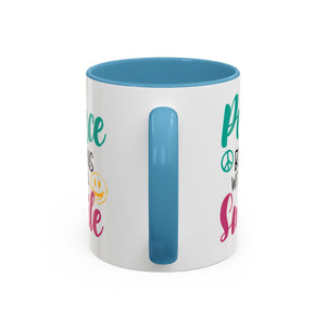 Inspirational Peace Coffee Mug - "Peace Begins with a Smile" - 11oz & 15oz