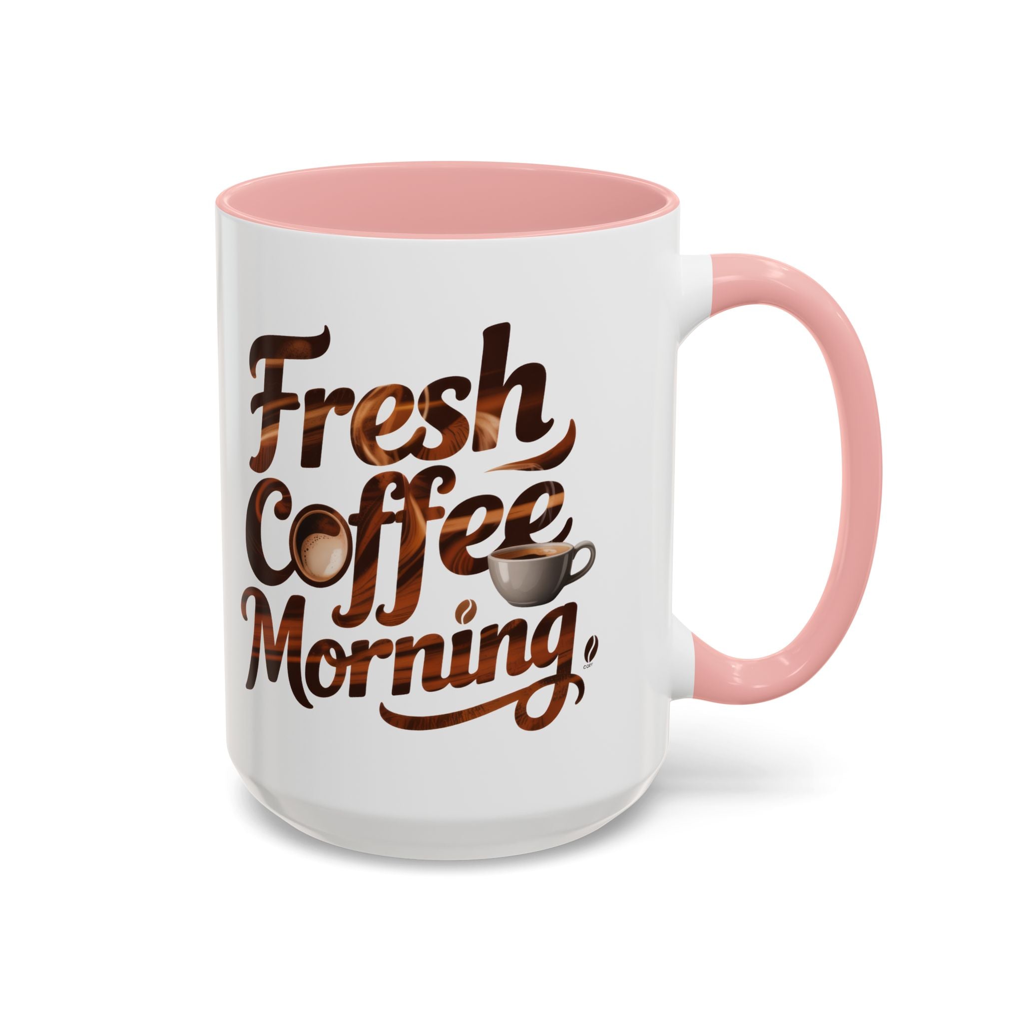 Morning Coffee Accent Mug - 'Fresh Coffee Morning' Design cup