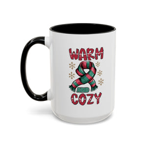 Warm & Cozy Holiday Accent Coffee Mug - Perfect for Winter Mornings, Christmas Gifts, Hot Beverage Lovers, Seasonal Decor, Cozy Vibes