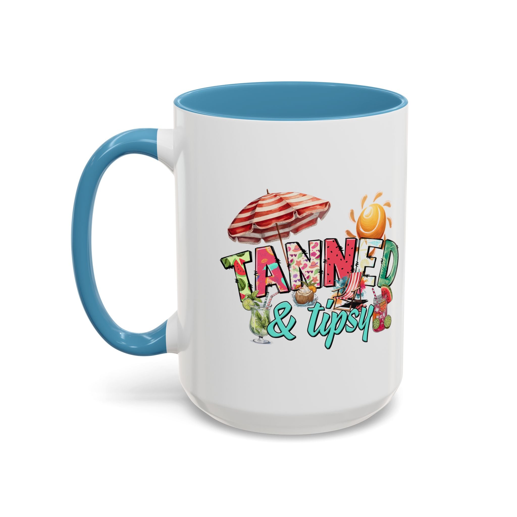 Tanned & Tipsy Accent Coffee Mug - Perfect for Summer Vibes & Beach Lovers party