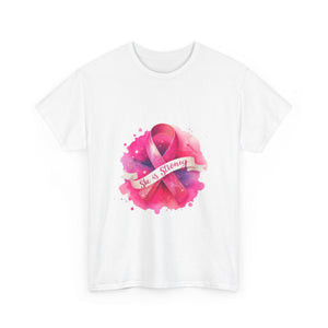 Empowering Cancer Awareness Tee - She is Strong, Support Shirt, Gift for Survivors, Pink Ribbon Apparel, Breast Cancer Awareness