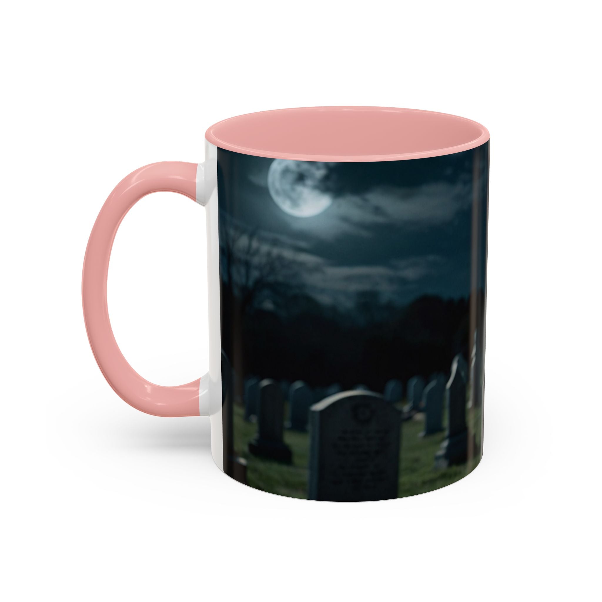 werewolf Howling Wolf Accent Coffee Mug – Gothic Cemetery Night Design (11/15oz) fantasy horror