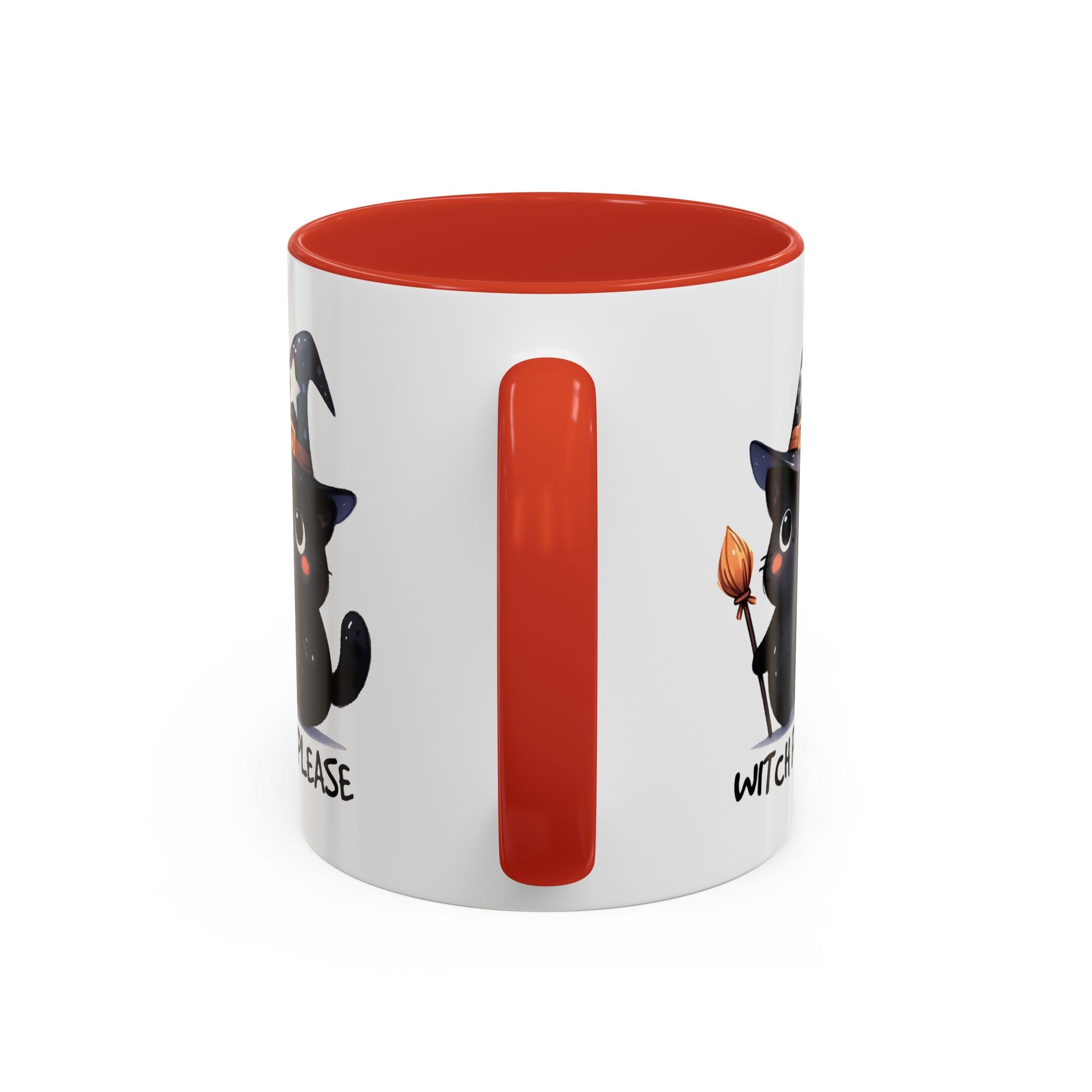 Cute Witch Cat Coffee Mug - Perfect for Halloween, Cat Lover Gift, Witch Please Design, Black Cat Mug, Cozy Drinkware